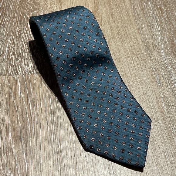 VTG Chaps Ralph Lauren Silk Tie Blue Paisley Print Necktie Menswear Casual EUC - Picture 1 of 5